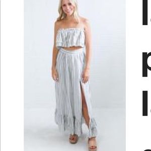 Two Piece, Blue Striped Outfit NWT